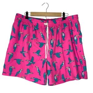 Chubbies "The Toucan‎ Do Its" classic swim trunks pink size XXL Vacay Beach